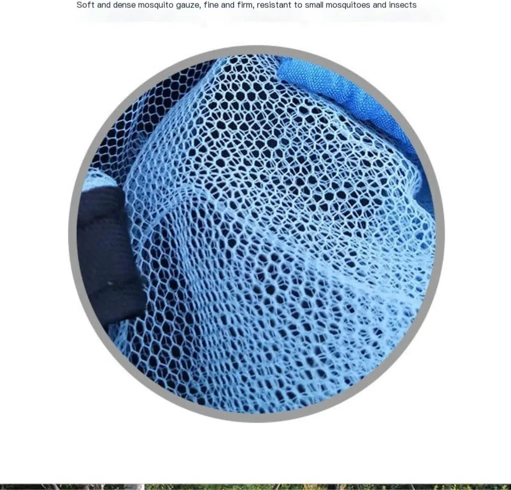 Hammock Double Outdoor Fully Automatic Quick-Opening Hammock with Mosquito Net, Outdoor Nylon Cloth Camping Pole Hammock Hammock Outdoor(Blue)