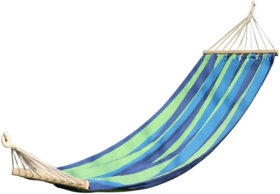 Hammock Double Outdoor Hammock Camping Canvas Straight Wooden Stick Anti-Rollover Leisure Single and Double Swing Room Hammock Outdoor(B)