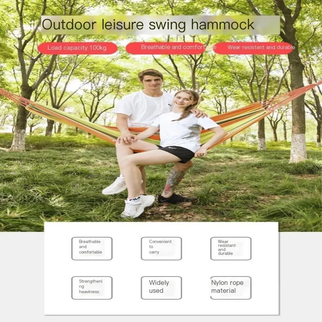 Hammock Double Outdoor Hammock Picnic Swing for Adults Outdoor Home Dormitory Hanging Chair Outdoor Lightweight Hanging Hammock Outdoor(White,Small)