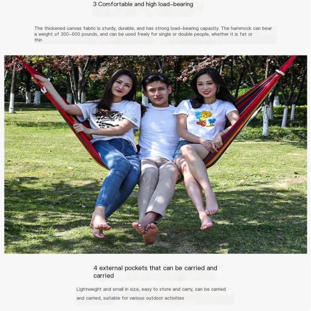Hammock Double Outdoor Hammock Picnic Swing for Adults Outdoor Home Dormitory Hanging Chair Outdoor Lightweight Hanging Hammock Outdoor(White,Small)