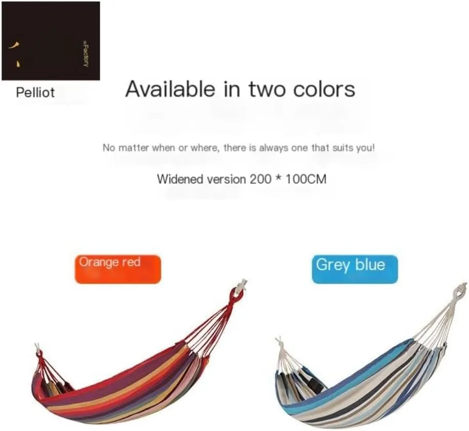 Hammock Double Outdoor Hammock Thickened Anti-Rollover Hanging Tree Rope Hanging Chair Double Indoor Home Portable Hammock Hammock Outdoor(Blue)