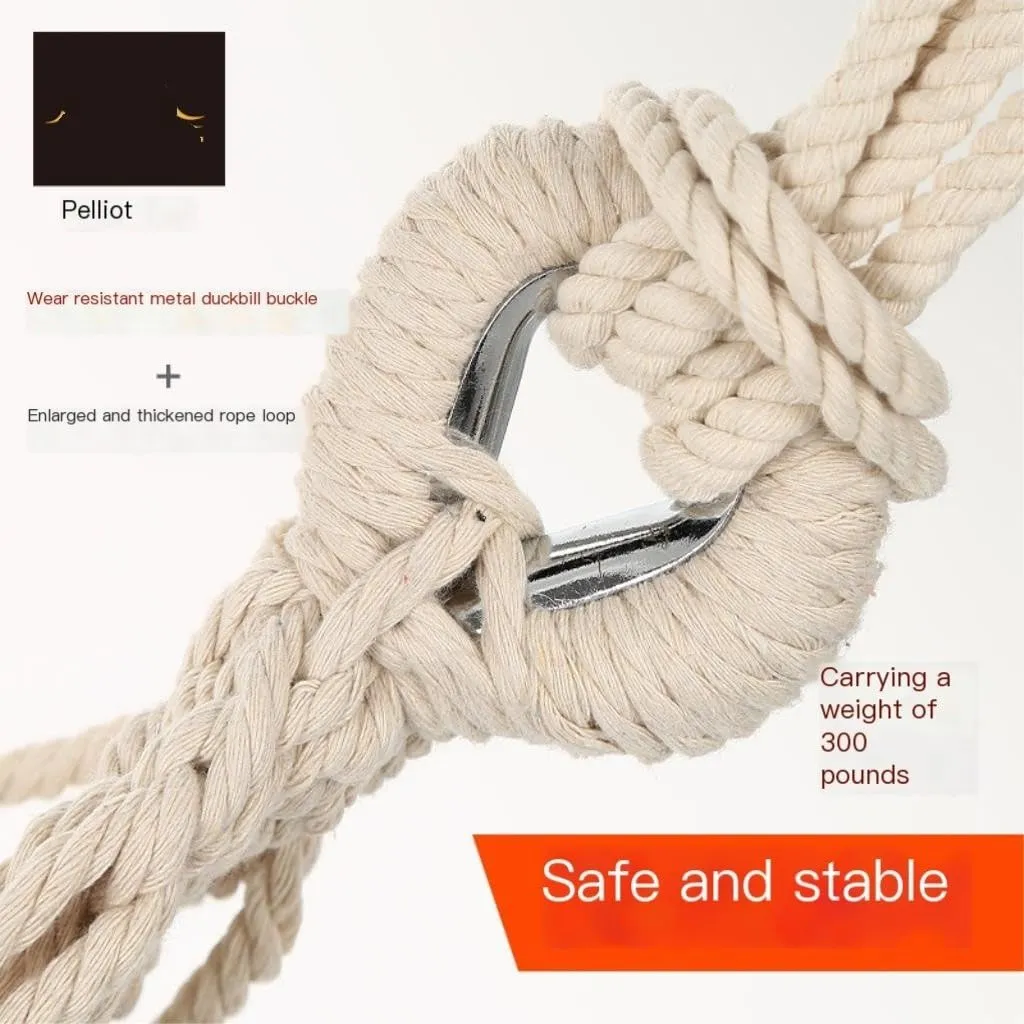 Hammock Double Outdoor Hammock Thickened Anti-Rollover Hanging Tree Rope Hanging Chair Double Indoor Home Portable Hammock Hammock Outdoor(Blue)