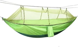 Hammock Double Outdoor Parachute Wholesale Hammock with Mosquito Net Anti-Mosquito Nylon Single Double Camping Hammock Hammock Outdoor(Green)