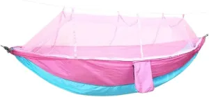 Hammock Double Outdoor Parachute Wholesale Hammock with Mosquito Net Anti-Mosquito Nylon Single Double Camping Hammock Hammock Outdoor(Rose)