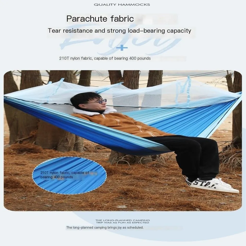 Hammock Double Outdoor Portable Camping Single Double Mosquito Net Hammock Anti-Mosquito Camping Mesh Mosquito Net Hammock Hammock Outdoor(D)