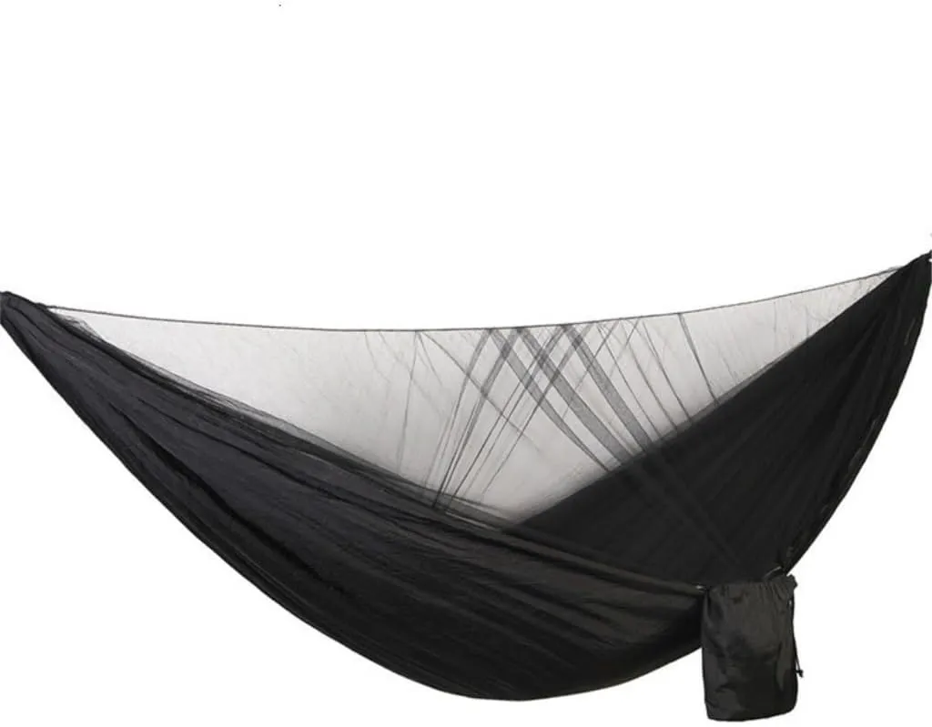 Hammock Double Quick-Release Hammock with Mosquito Net Hanging Sheet Double Parachute Cloth Anti-Rollover Camping Hammock Hammock Outdoor(B)