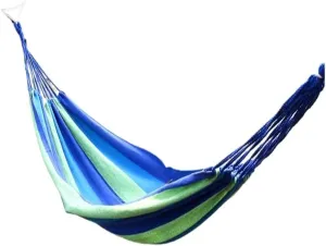 Hammock Double Single Double Parachute Cloth Hammock Light Breathable Hammock Nylon Hammock Outdoor Swing Anti-Rollover Hammock Outdoor(Blue,Large)