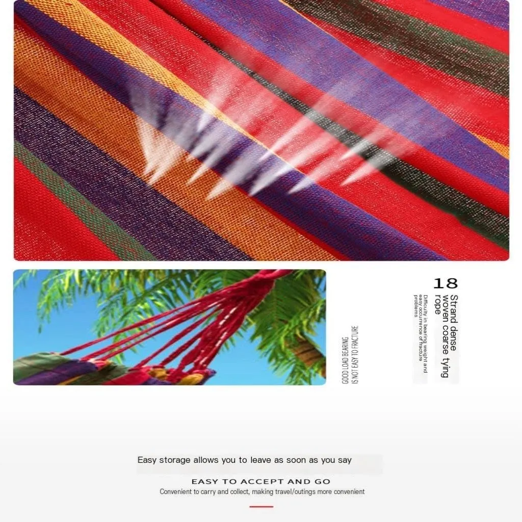 Hammock Double Single Double Parachute Cloth Hammock Light Breathable Hammock Nylon Hammock Outdoor Swing Anti-Rollover Hammock Outdoor(Red,Small)