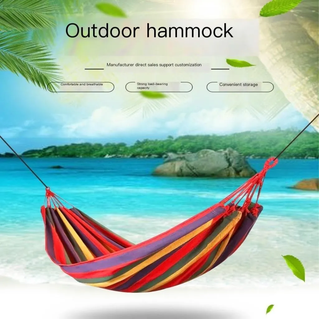 Hammock Double Single Double Parachute Cloth Hammock Light Breathable Hammock Nylon Hammock Outdoor Swing Anti-Rollover Hammock Outdoor(Red,Small)