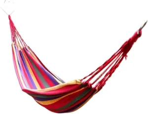 Hammock Double Single Double Parachute Cloth Hammock Light Breathable Hammock Nylon Hammock Outdoor Swing Anti-Rollover Hammock Outdoor(Red,Small)