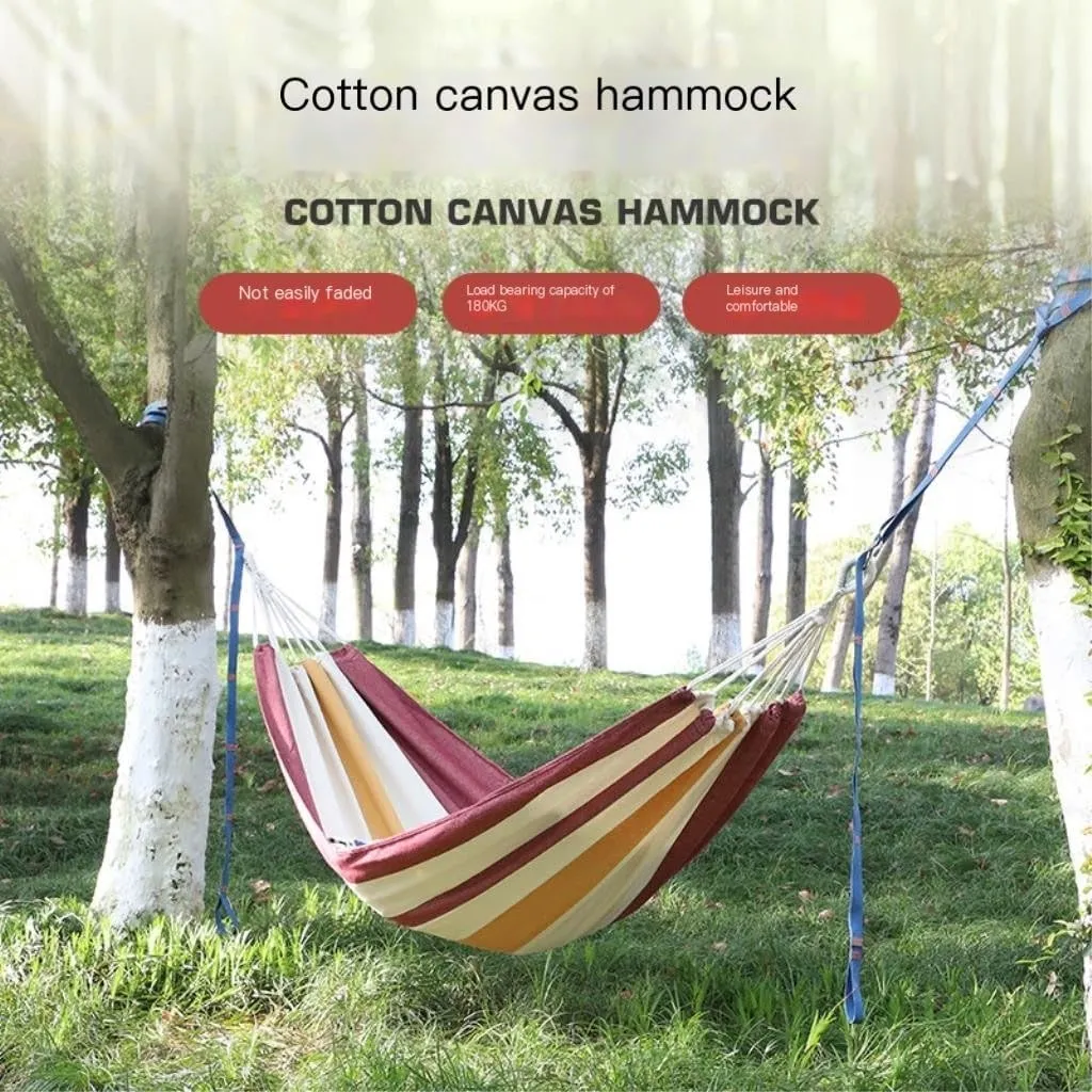 Hammock Double Thickened Cotton Canvas Camping Hammock Sheets Double Hammock Outdoor Camping Swing Dormitory Hanging Chair Hammock Outdoor(G)