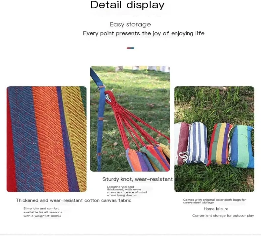 Hammock Double Thickened Cotton Canvas Camping Hammock Sheets Double Hammock Outdoor Camping Swing Dormitory Hanging Chair Hammock Outdoor(G)