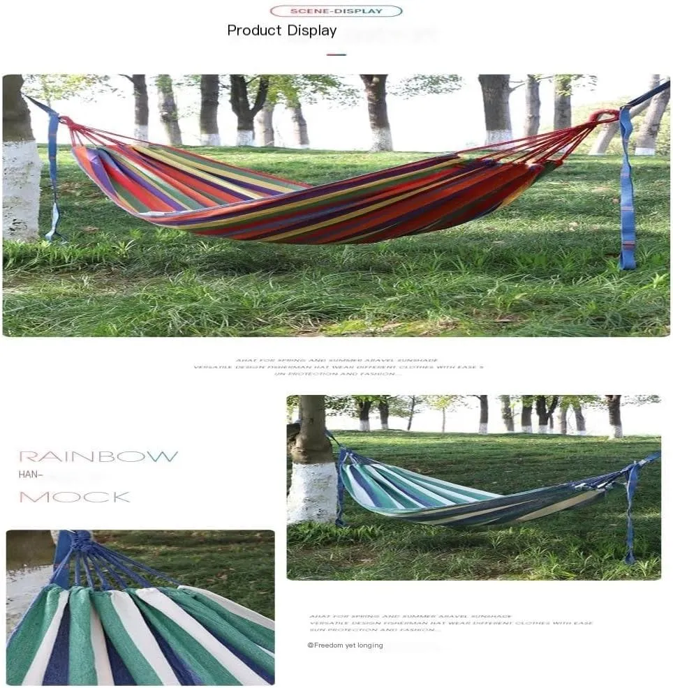 Hammock Double Thickened Cotton Canvas Camping Hammock Sheets Double Hammock Outdoor Camping Swing Dormitory Hanging Chair Hammock Outdoor(G)