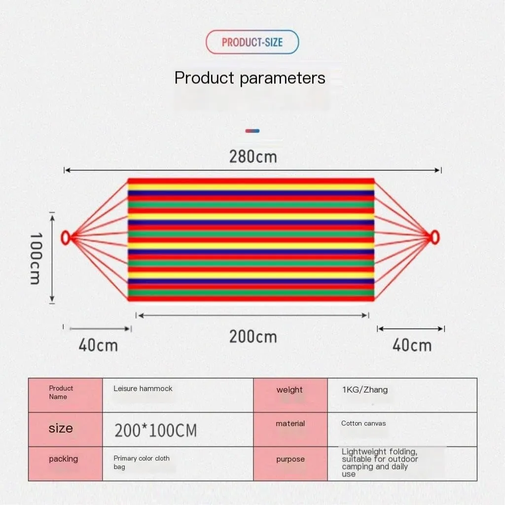 Hammock Double Thickened Cotton Canvas Camping Hammock Sheets Double Hammock Outdoor Camping Swing Dormitory Hanging Chair Hammock Outdoor(G)