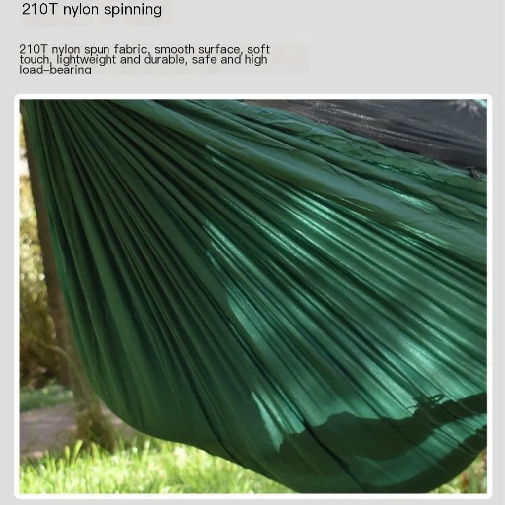 Hammock Double Ultra-Light Nylon Double Hammock Parachute Cloth Anti-Rollover Elastic Band Encrypted Mosquito Net Hammock Hammock Outdoor(F)