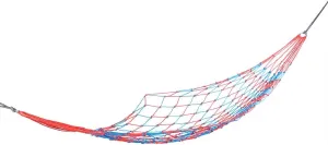 Hammock, Durable and Breathable Nylon Mesh Hammock for Camping Supplies, Red   Blue Colorful Outdoor Garden Accessories, Easy to Carry, Convenient to Use