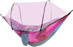 Hammock Fully Automatic Quick-Opening Mosquito Net Hammock Outdoor Single Double Camping Mosquito Net Hammock Hammocks for Outside(Pink)