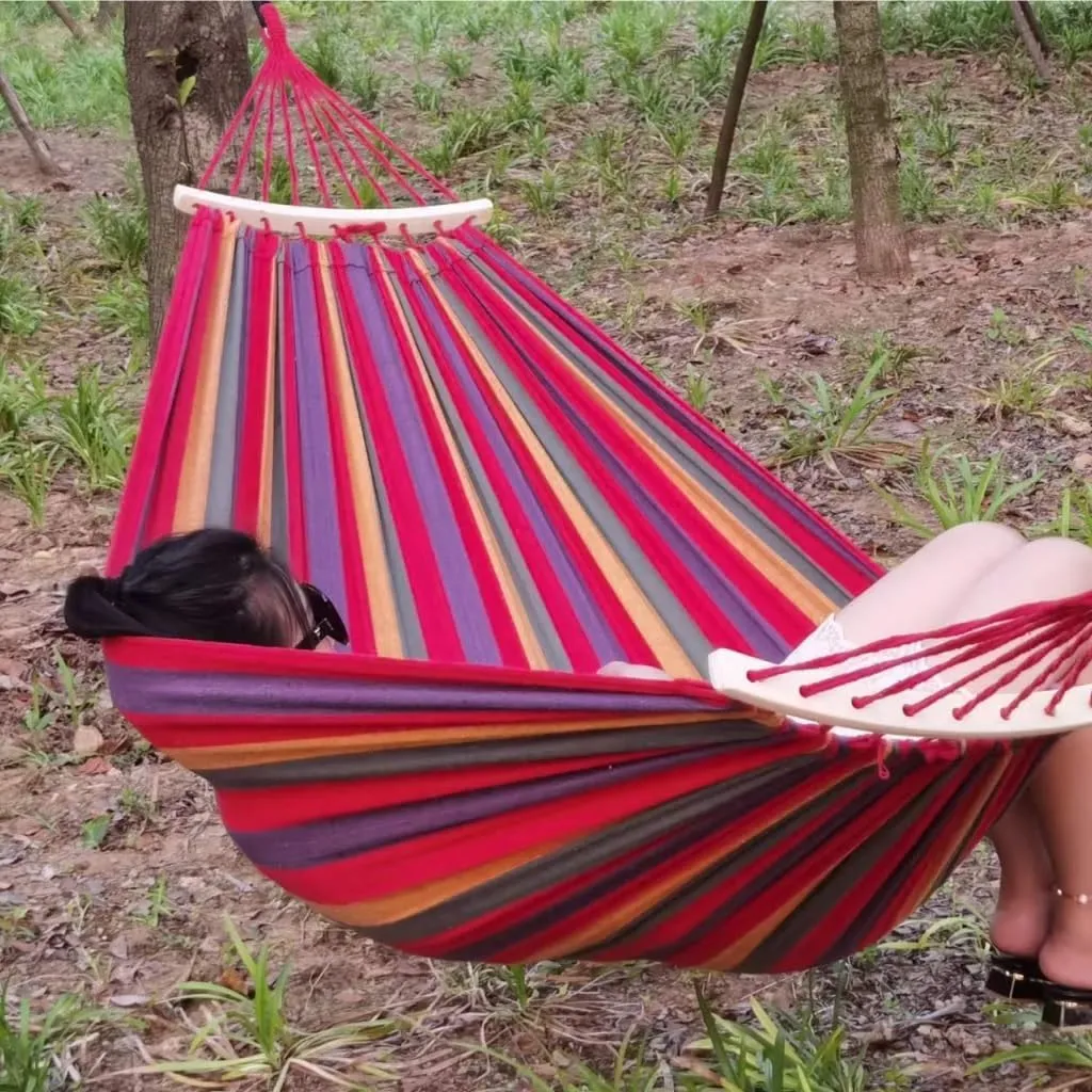 Hammock Hammock Outdoor Swing Anti-Rollover Home Indoor Single Double Hanging Chair Adult Sleeping Fall Out of Bed Hammocks for Outside(A,Small)