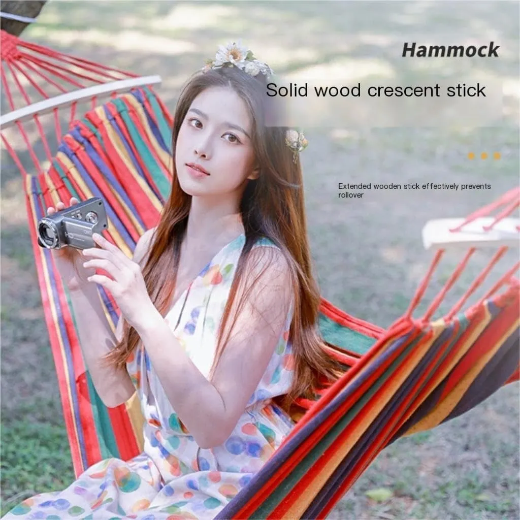 Hammock Hammock Outdoor Swing Anti-Rollover Home Indoor Single Double Hanging Chair Adult Sleeping Fall Out of Bed Hammocks for Outside(A,Small)