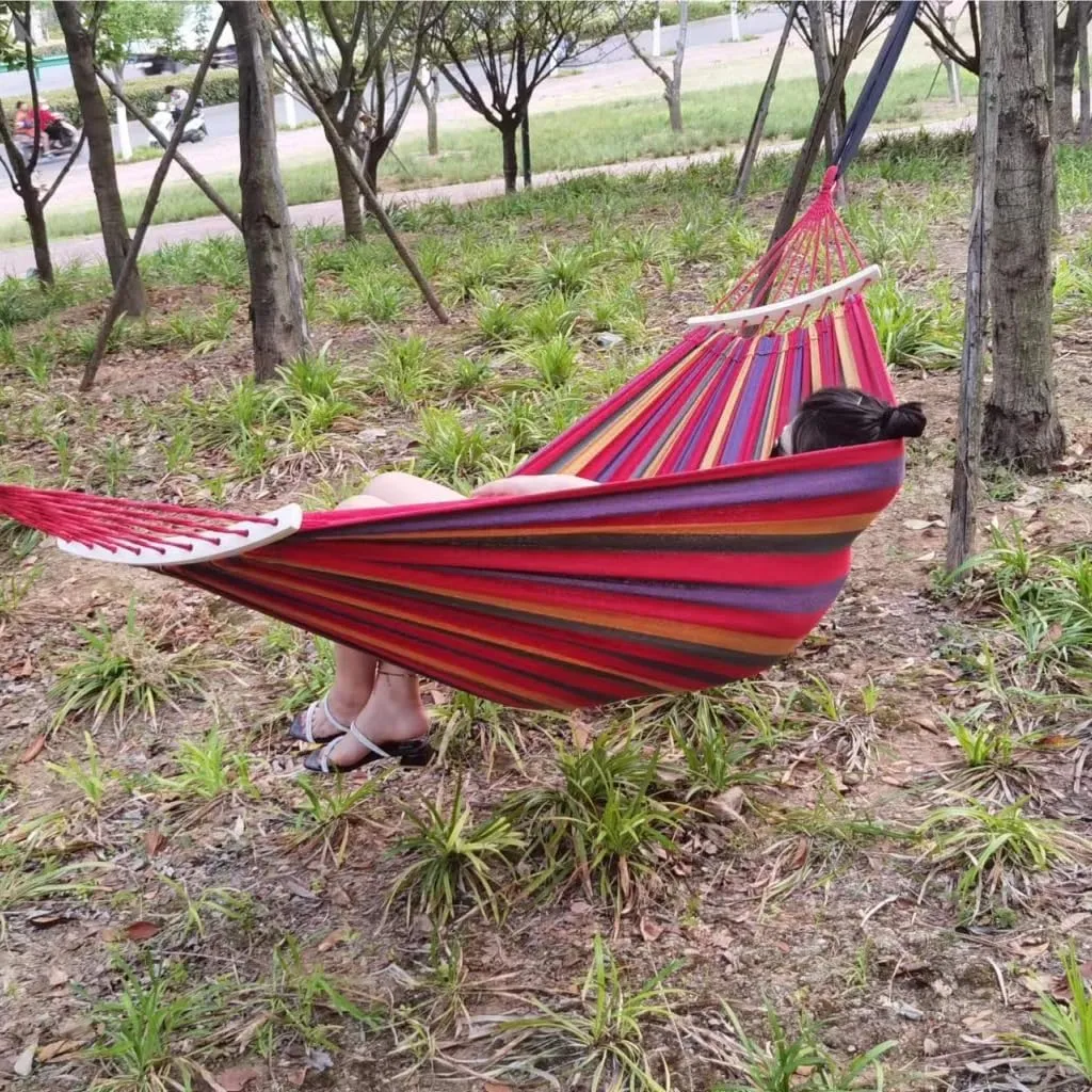 Hammock Hammock Outdoor Swing Anti-Rollover Home Indoor Single Double Hanging Chair Adult Sleeping Fall Out of Bed Hammocks for Outside(A,Small)
