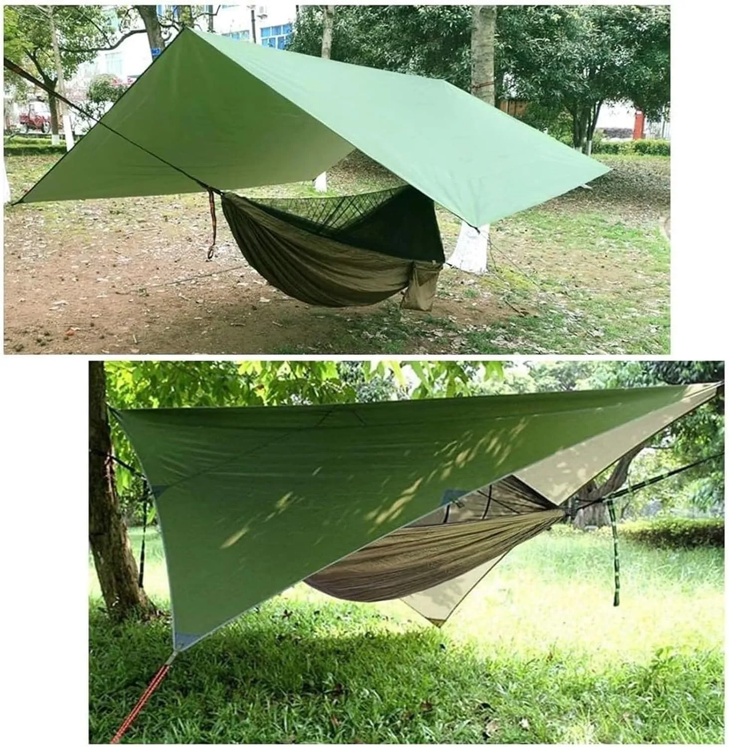 Hammock Hammock with Rain Fly Tarp and Net, 260x140 Cm Portable Camping Hammock Double Tree Hammock Outdoor Portable Hammock