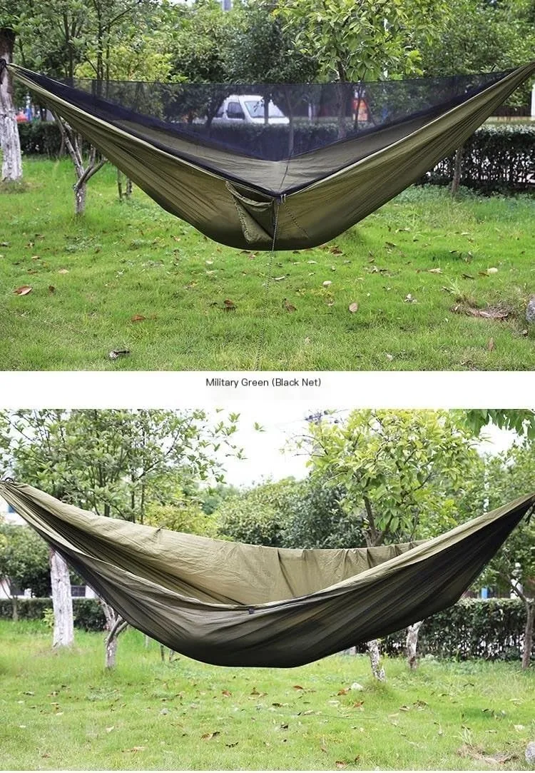 Hammock Mosquito Net Automatic Quick Opening Anti-Mosquito Hammock Outdoor Double Parachute Mosquito Net Hammock Hammocks for Outside(C)
