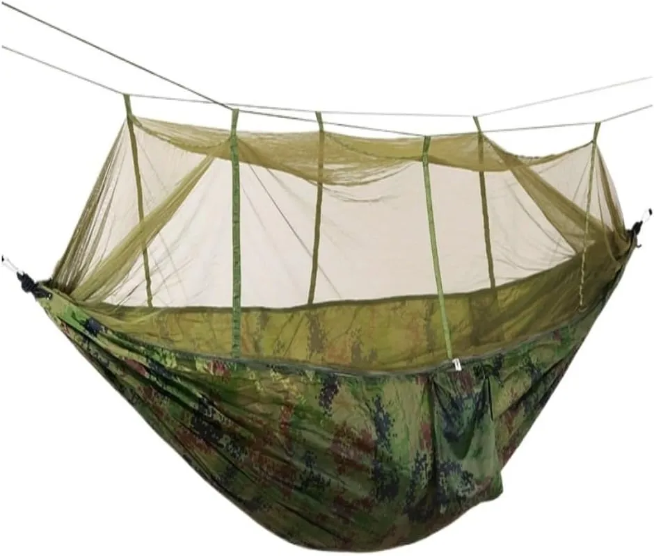 Hammock Mosquito Net Hammock Double Outdoor Anti-Mosquito Parachute Cloth Swing Outdoor Sleeping Hanging Tree Camping Hammocks for Outside(A)