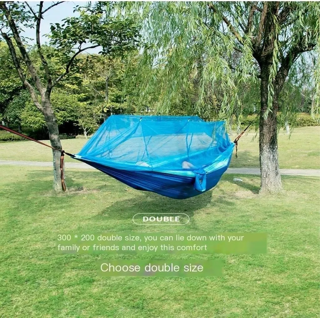 Hammock Mosquito Net Hammock Double Outdoor Anti-Mosquito Parachute Cloth Swing Outdoor Sleeping Hanging Tree Camping Hammocks for Outside(A,Small)