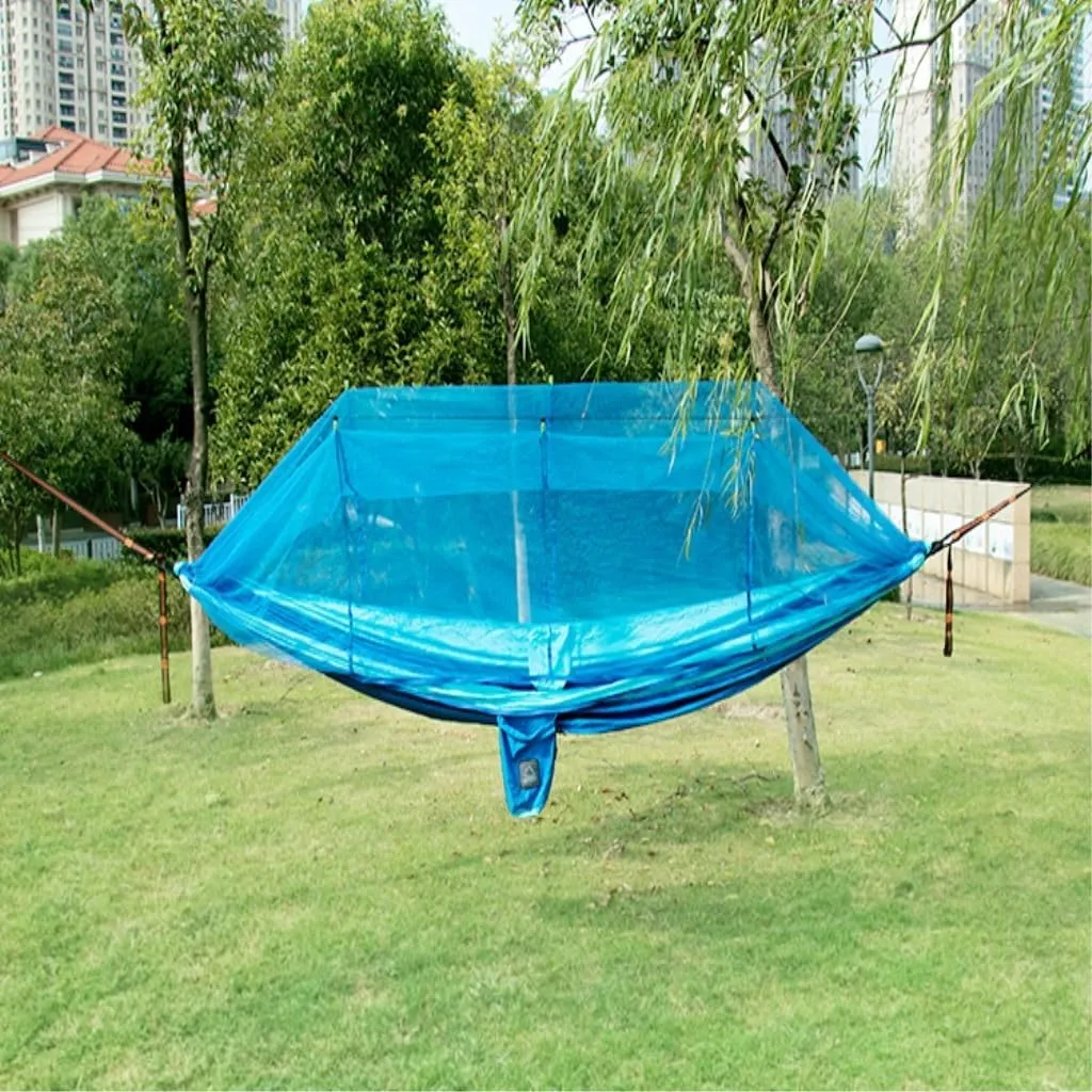 Hammock Mosquito Net Hammock Double Outdoor Anti-Mosquito Parachute Cloth Swing Outdoor Sleeping Hanging Tree Camping Hammocks for Outside(A,Small)
