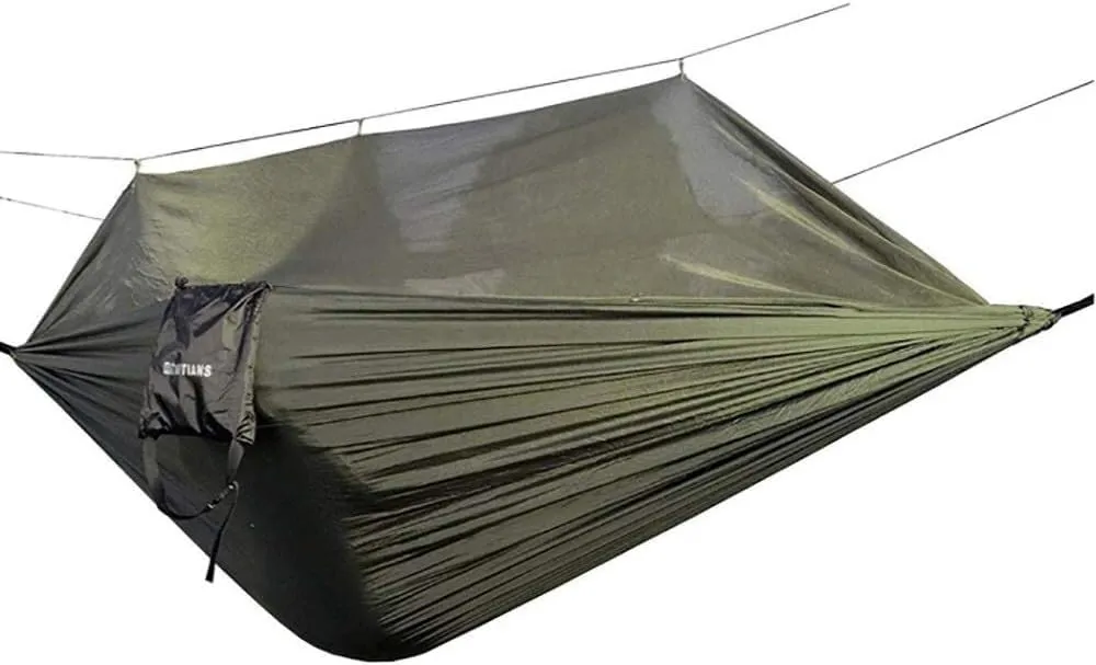 Hammock Mosquito Net Hammock Outdoor Camping Increase Double Outdoor Recreational Camping Mosquito Net(ArmyGreen)