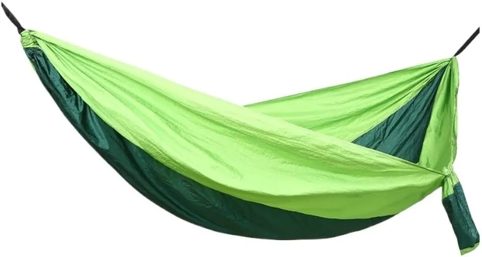 Hammock Outdoor Camping Parachute Nylon Cloth Single Double Outdoor Camping Cycling Indoor Leisure Outdoor Hammock Hammocks for Outside(Green,B)