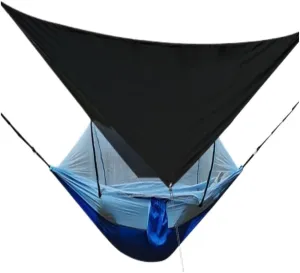 Hammock Outdoor Hammock Camping Anti-Rollover with Mosquito Net Camping Sleeping Swing Magical Double Portable Hammocks for Outside(Blue,A)