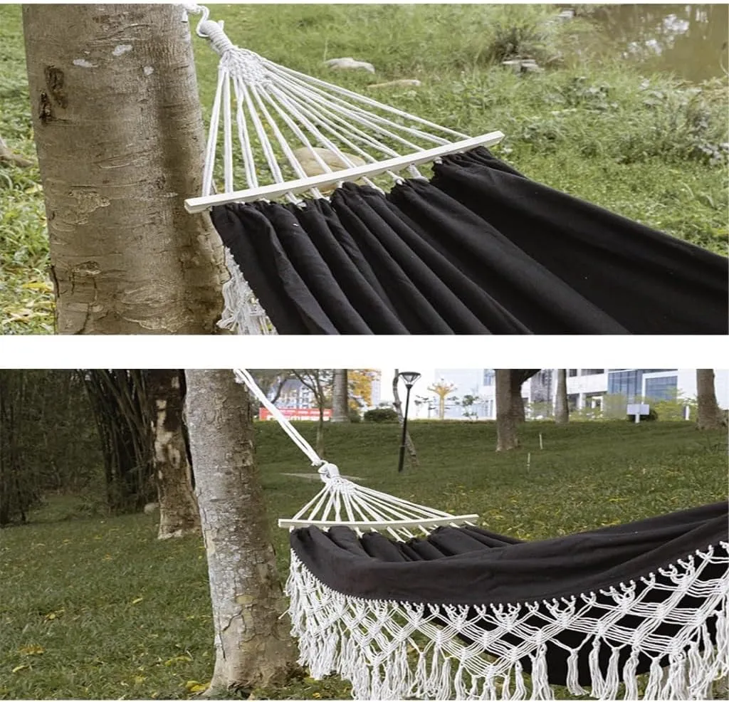 Hammock Outdoor Hammock Sheet Double Camping Hammock Swing Spring Outing Camping Anti-Rollover Canvas Hanging Basket Hammocks for Outside(Red)
