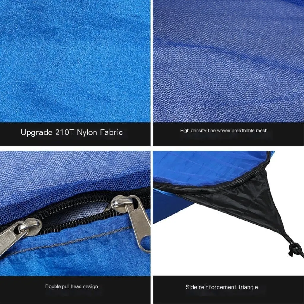 Hammock Outdoor Mosquito Net Automatic Quick-Open Anti-Mosquito Hammock Outdoor Single Double Parachute Hammock Hammocks for Outside(Blue)