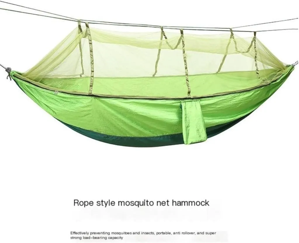 Hammock Outdoor Parachute Wholesale Hammock with Mosquito Net Anti-Mosquito Nylon Single Double Camping Hammock Hammocks for Outside(Green,Small)