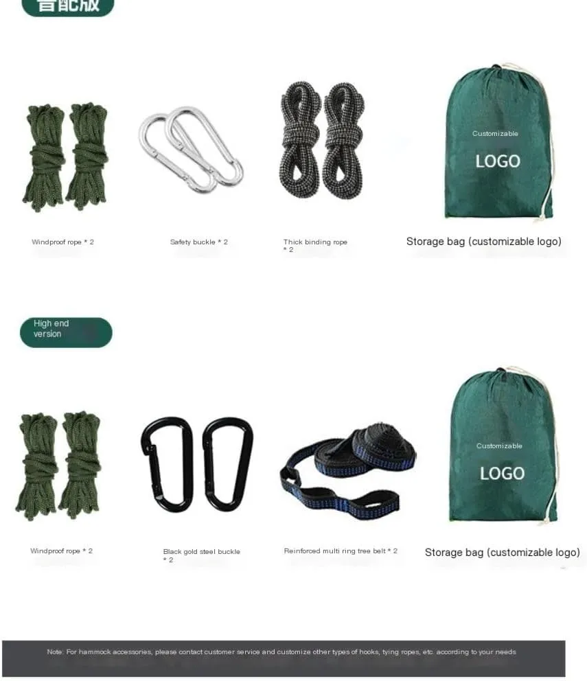 Hammock Outdoor Parachute Wholesale Hammock with Mosquito Net Anti-Mosquito Nylon Single Double Camping Hammock Hammocks for Outside(Green,Small)