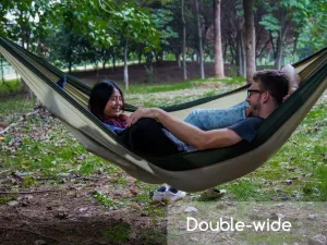 Hammock Set - Convenient Double Wide Travel & Camping Hammock with Nylon Tree Straps and Aluminum Alloy Carabiners