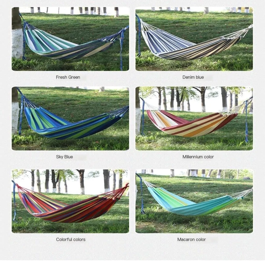 Hammock Thickened Cotton Canvas Camping Hammock Sheets Double Hammock Outdoor Camping Swing Dormitory Hanging Chair Hammocks for Outside(C)