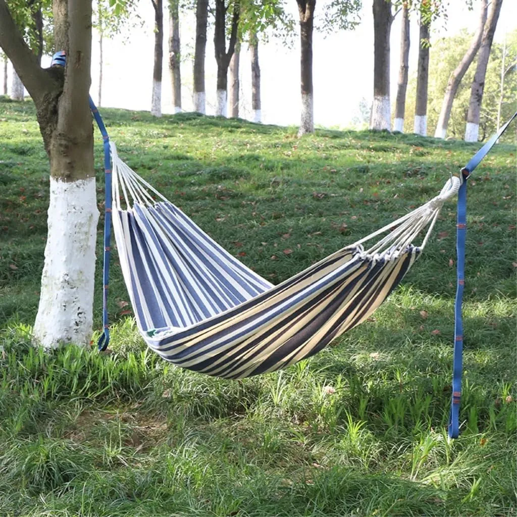 Hammock Thickened Cotton Canvas Camping Hammock Sheets Double Hammock Outdoor Camping Swing Dormitory Hanging Chair Hammocks for Outside(C)