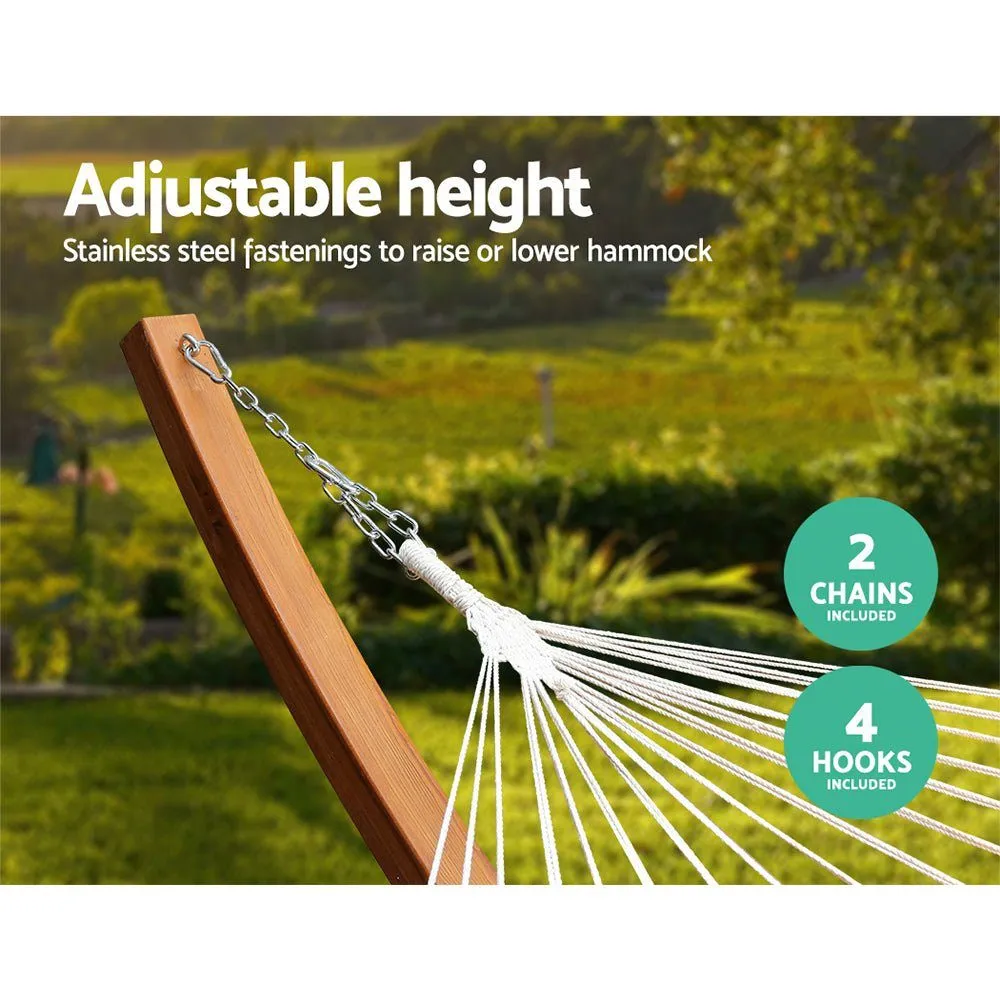 Hammock with Stand Double Wooden Larch Natural