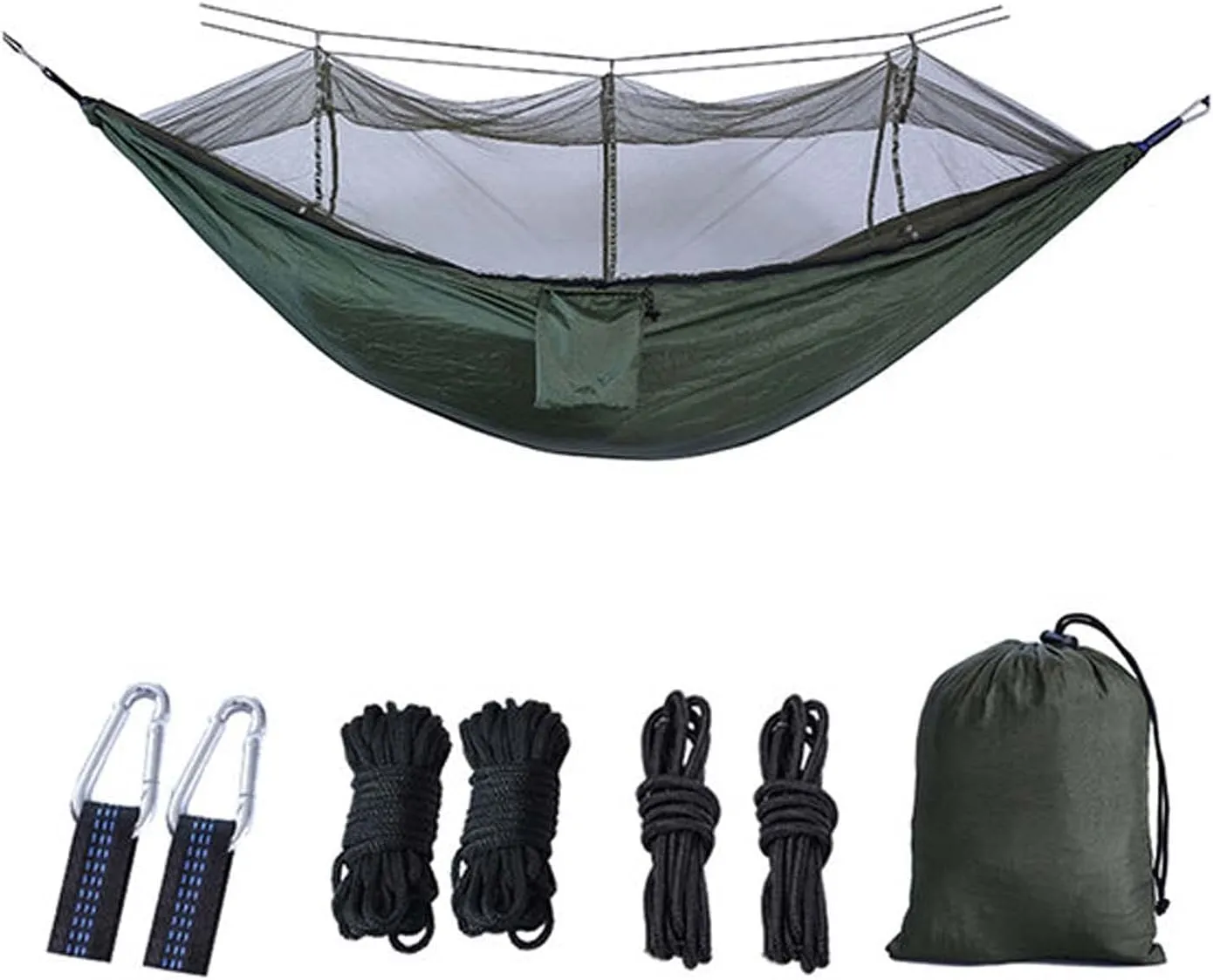 Hammocks for Outside 2 Person with Mosquito Net, Inside Hammock for Bedroom, Portable Hammock with Mosquito Net, Quick Dry Hammock, for Travel Patio Garden