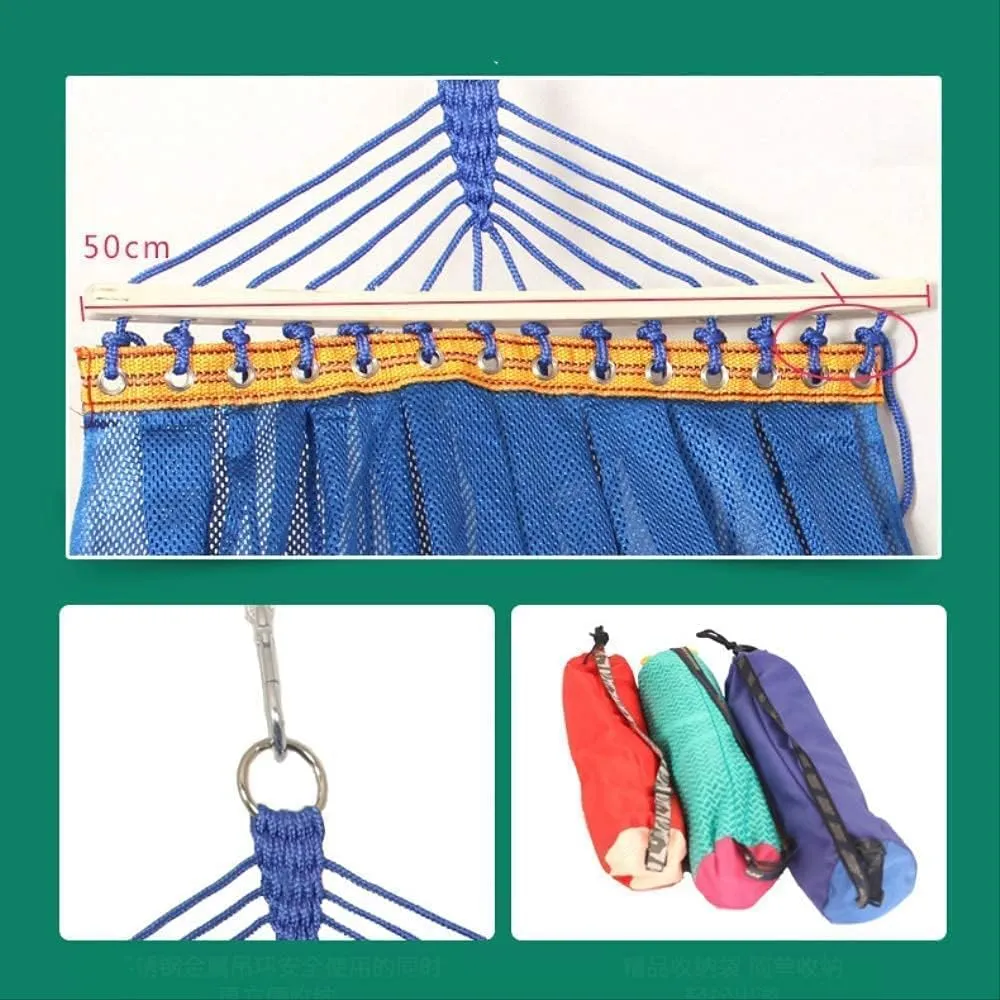 Hammocks for Outside Hammocks Swing Chair Hammock Outdoor Garden Anti-Side Turn Double Mesh Breathable Leisure Hammock Camping, Grün