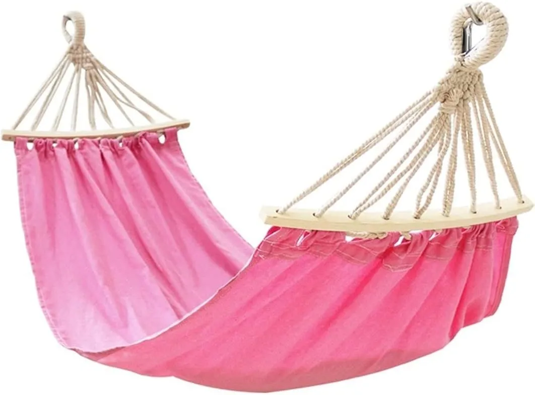 Hammocks for Outside Hanging Camping Hammock Breathable Casual Anti-Rollover Lightweight Camping for Indoor Outdoor Travel Hiking Beach Hammock Camping, Roze