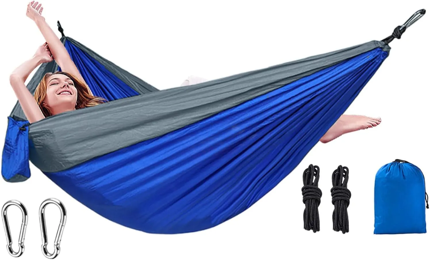 Hammocks for Outside | Portable Outdoor Hammock | Camping Cots with 2 Tree Straps, Single or Double Person Travel Swing for Yard Patio Garden Beach