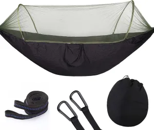 Hammocks for Trees, Camping Hammocks with Netting, Quick Dry Hammock, Double Hammock Swing Chair Outdoor with Tree Hooks, for Beach, Backyard, Patio