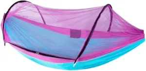 Hammocks Hammock Automatic Quick Opening Anti-Mosquito and Anti-Rollover Double Portable Swing with Mosquito Net Camping Hammocks(Rood)