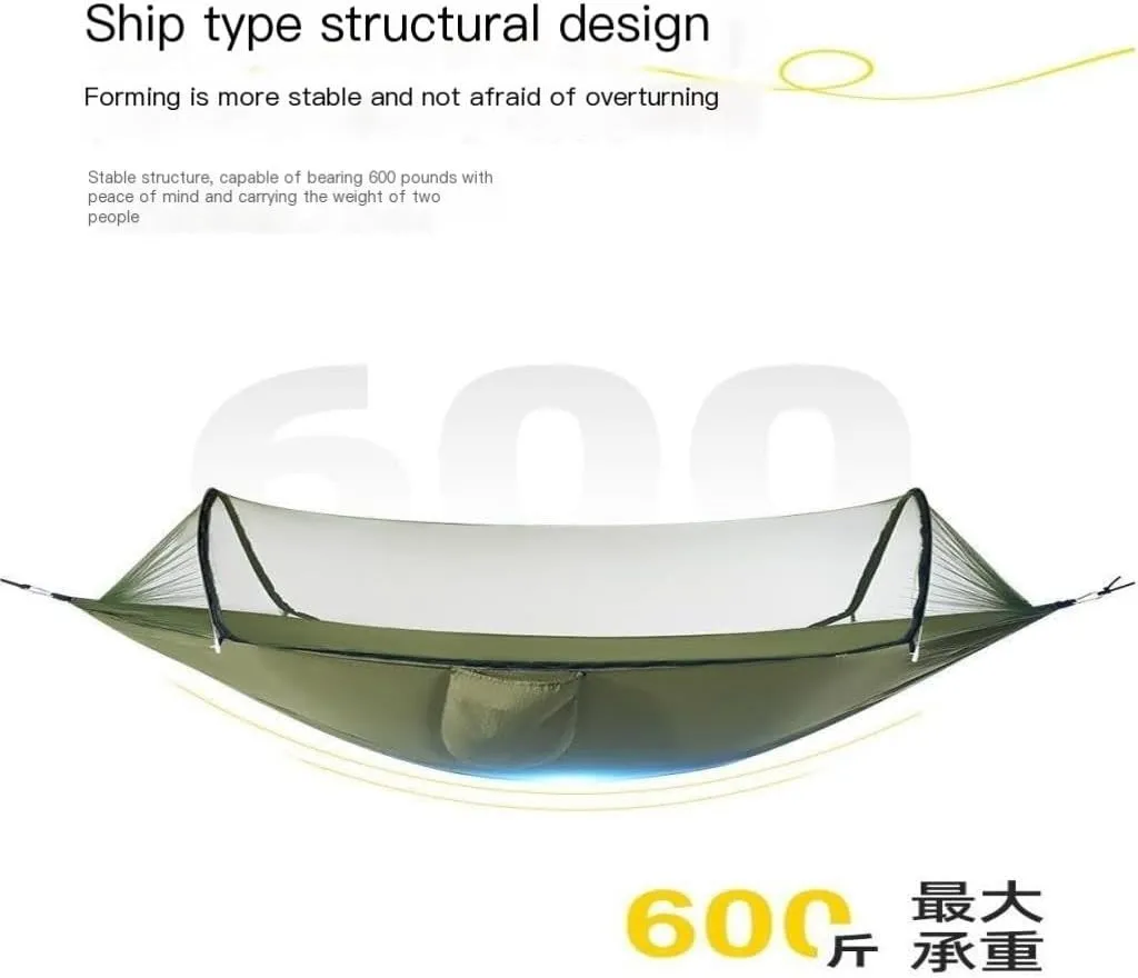 Hammocks Hammock Outdoor Anti-Rollover Summer Single Double Home with Mosquito Net Camping Anti-Mosquito Swing Camping Hammocks(Blue)