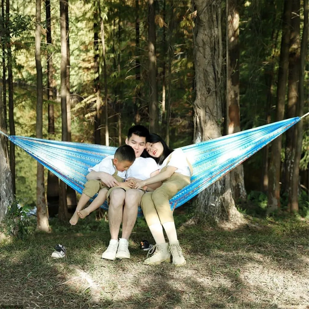 Hammocks Hammock Outdoor Camping Quick-Open Single Double Hammock Parachute Cloth Printing Park Camping Hammock Camping Hammocks(Yellow)