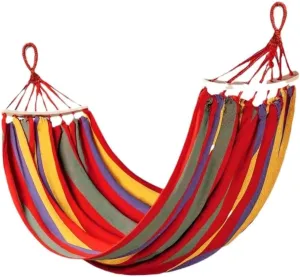 Hammocks Hammock Outdoor Swing Adult Thickened Canvas Camping Leisure Single and Double Dormitory Hanging Chair Camping Hammocks(Red,261 * 80cm)