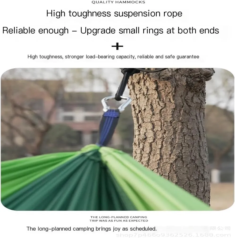 Hammocks High Load-Bearing Anti-Rollover Nylon Hammock Outdoor Ultra-Light Single and Double Parachute Cloth Hammock Camping Hammocks(F)
